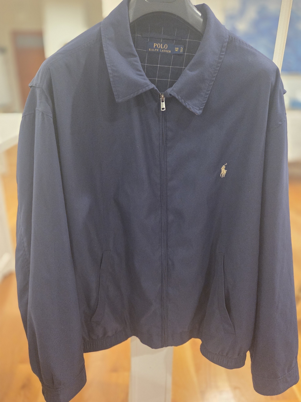 Polo by Ralph Lauren Men's Navy Zip-Front Collares Harrington Jacket (3XB)